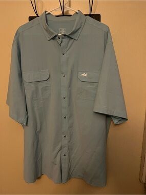 Two Dove *rare* Men's Light Blue  Button-Up Shirt with Pocket Logo NWOT